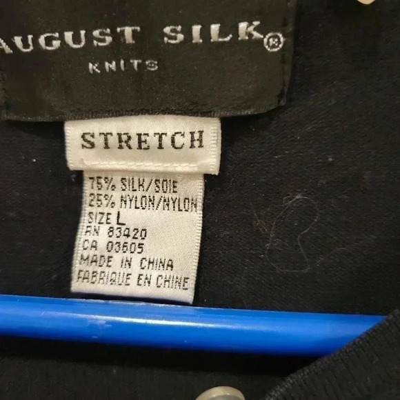 Womans August Silk Knits Black Short Knitted Jacket Long Sleeves large - Picture 5 of 8